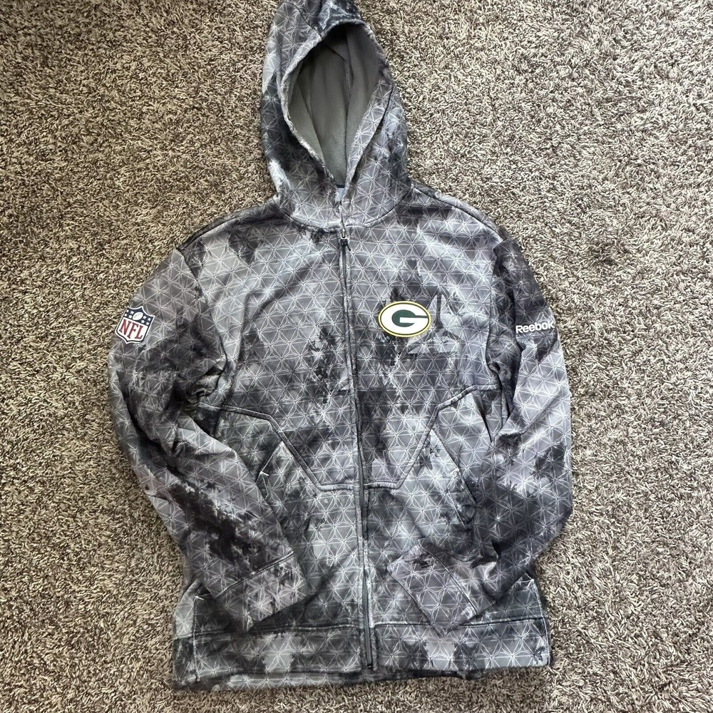 Reebok Green‎ Bay Packers Hoodie Jacket Zip Up Size Small